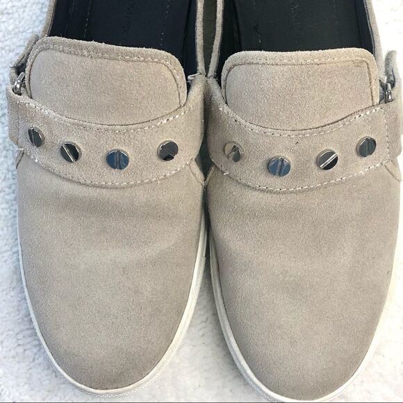 REBECCA MINKOFF SONIA SUEDE STUDDED SLIP ON MULE SNEAKER - Picture 13 of 13